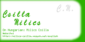 csilla milics business card